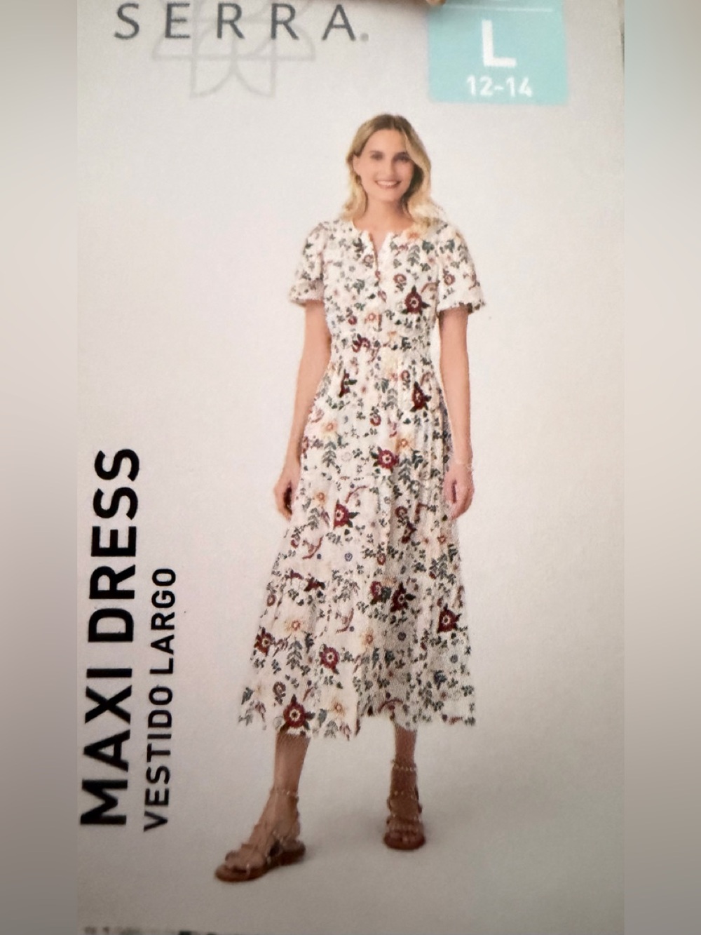 serra  White Floral Midi Maxi Dress
